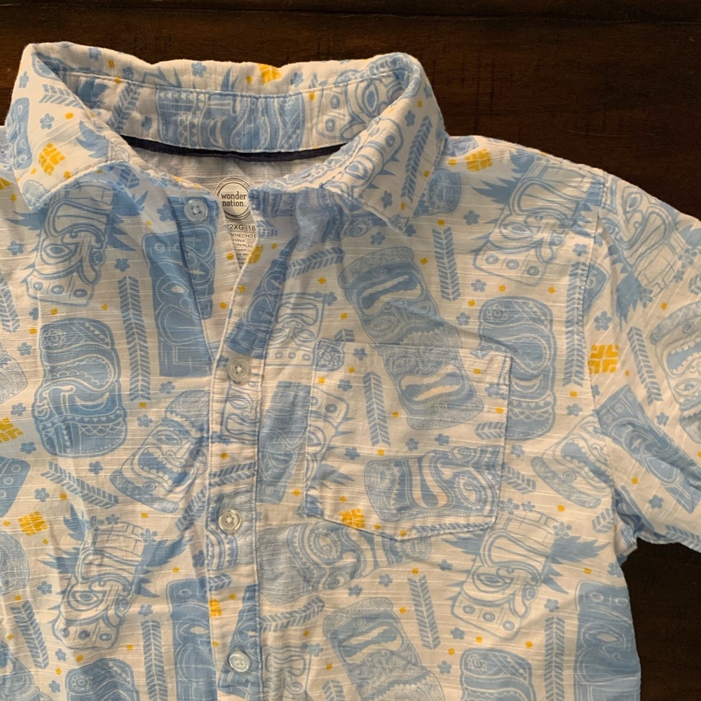 Boys tiki button down shirt